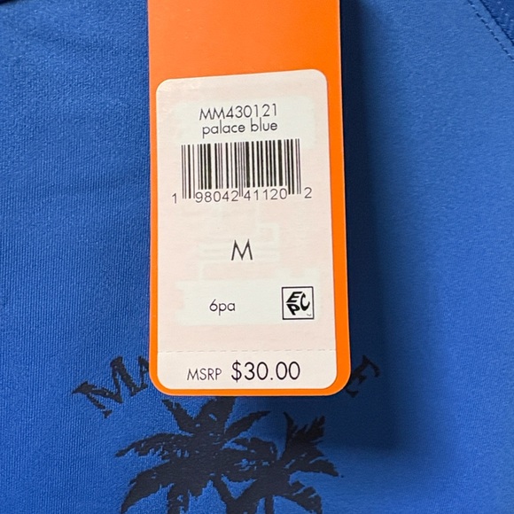 Margaritaville Palace Blue Shirt with Palm Design - Picture 9 of 10